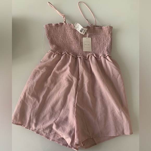 Ruched Light Pink Women’s Romper - Picture 2 of 5